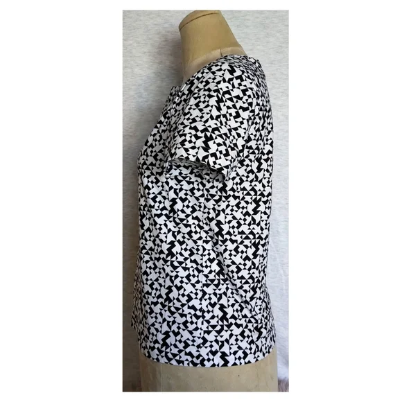 Kate Spade Saturday Geometric Print Short Sleeve Top - Picture 3 of 6